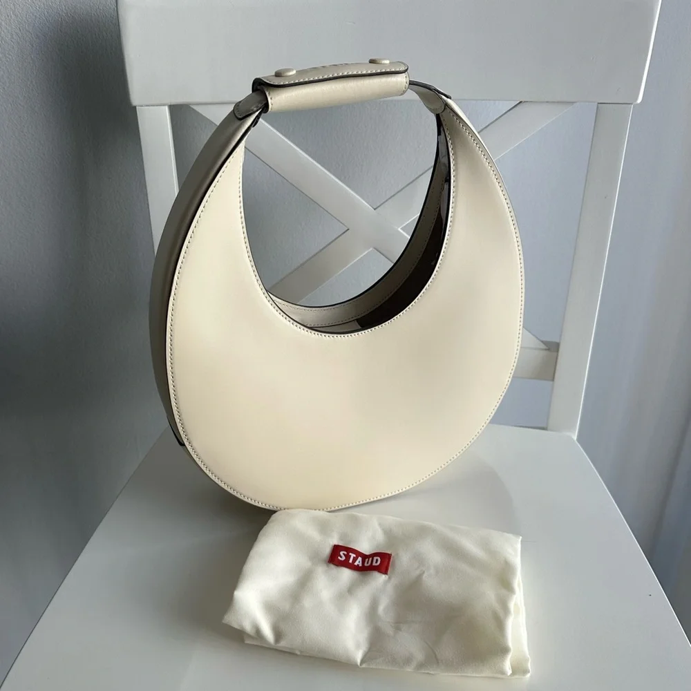 NWOT Staud Moon Bag Cream / Large Hobo Round Shoulder Bag - Picture 5 of 12